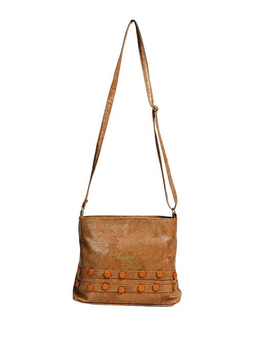 brown leatherette regular sling bag - 14559951 - Very Small Image - 1
