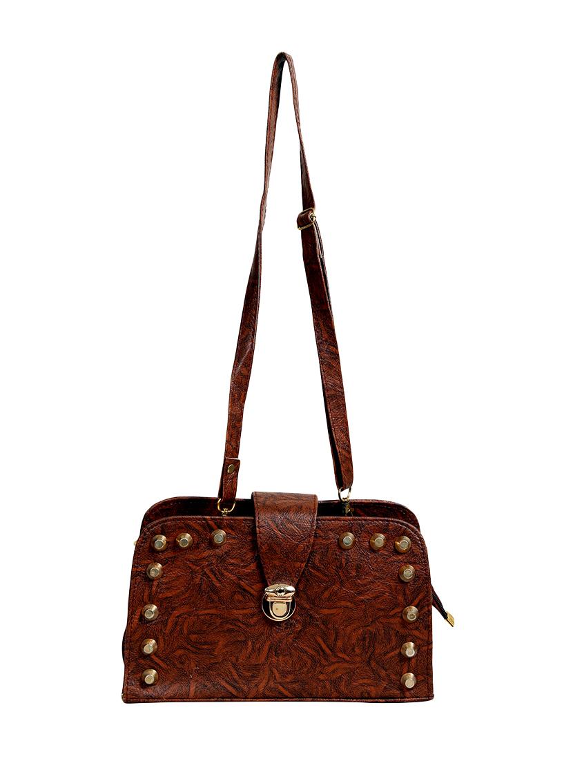 brown leatherette regular sling bag - 14559952 - Zoom Image - 1