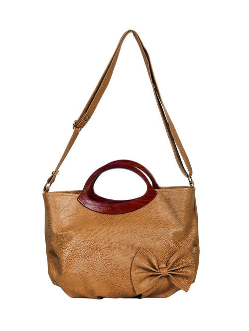 beige leatherette regular sling bag - 14559953 - Very Small Image - 1