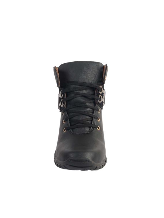 black leatherette high ankle boots - 14561741 - Zoom Image - 4