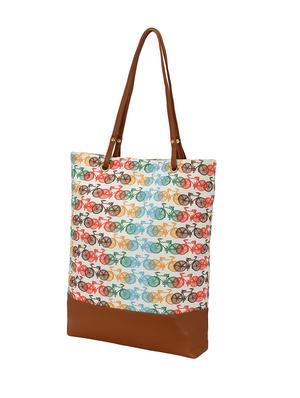 multi colored canvas regular tote - 14562485 - Standard Image - 4