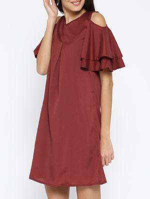 solid maroon dress - 14562670 - Standard Image - 3