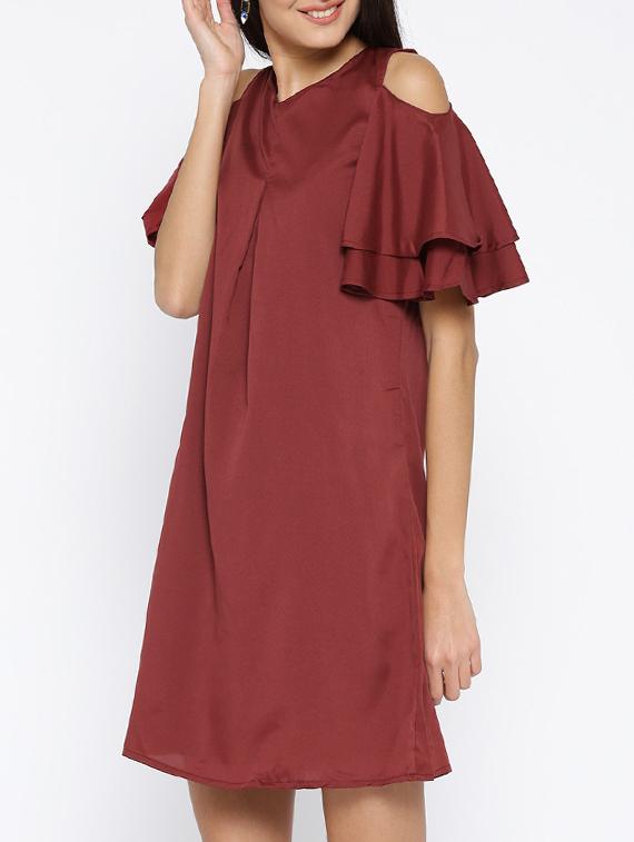 solid maroon dress - 14562670 - Zoom Image - 3