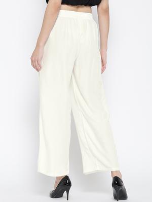 white viscose palazzos - 14563418 - Standard Image - 3