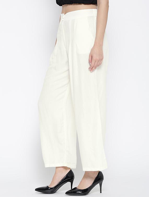 white viscose palazzos - 14563418 - Zoom Image - 2