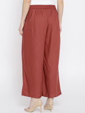 red rayon palazzos - 14563419 - Standard Image - 3