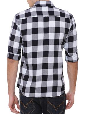 black checkered casual shirt - 14564372 - Standard Image - 3