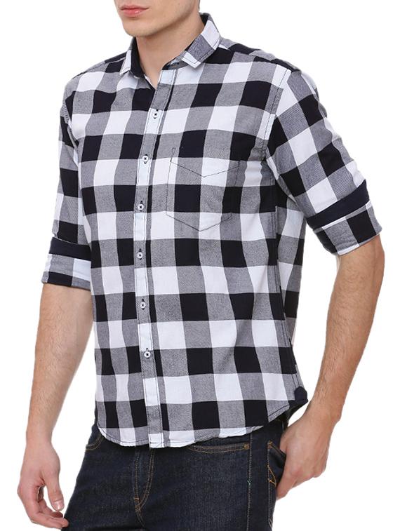 black checkered casual shirt - 14564372 - Zoom Image - 2