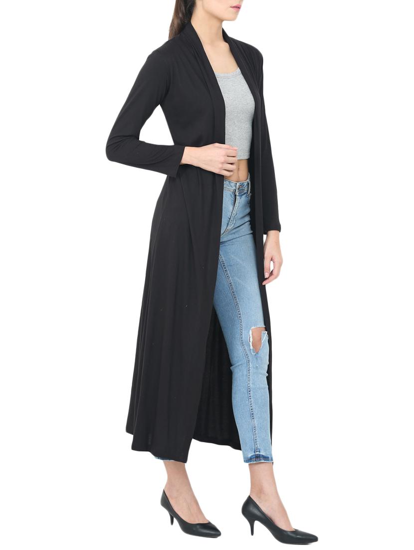 black viscose long shrug - 14564677 - Zoom Image - 2