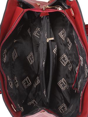 red leatherette regular handbag - 14566483 - Standard Image - 3