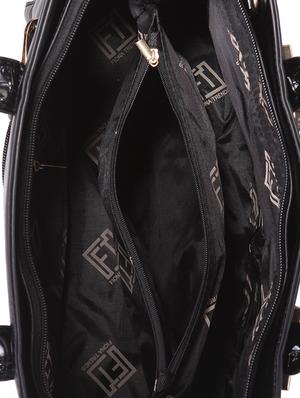 black leatherette regular handbag - 14566485 - Standard Image - 3