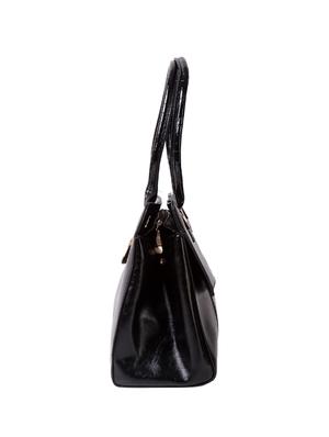 black leatherette regular handbag - 14566485 - Standard Image - 4