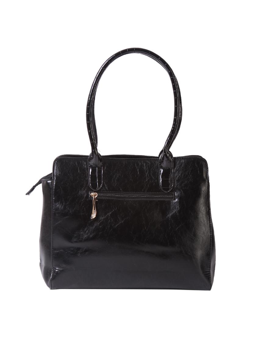 black leatherette regular handbag - 14566485 - Zoom Image - 2
