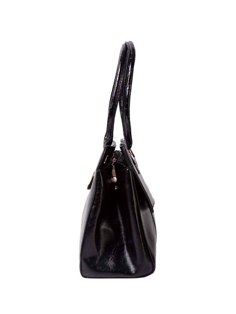 black leatherette regular handbag - 14566485 - Zoom Image - 4