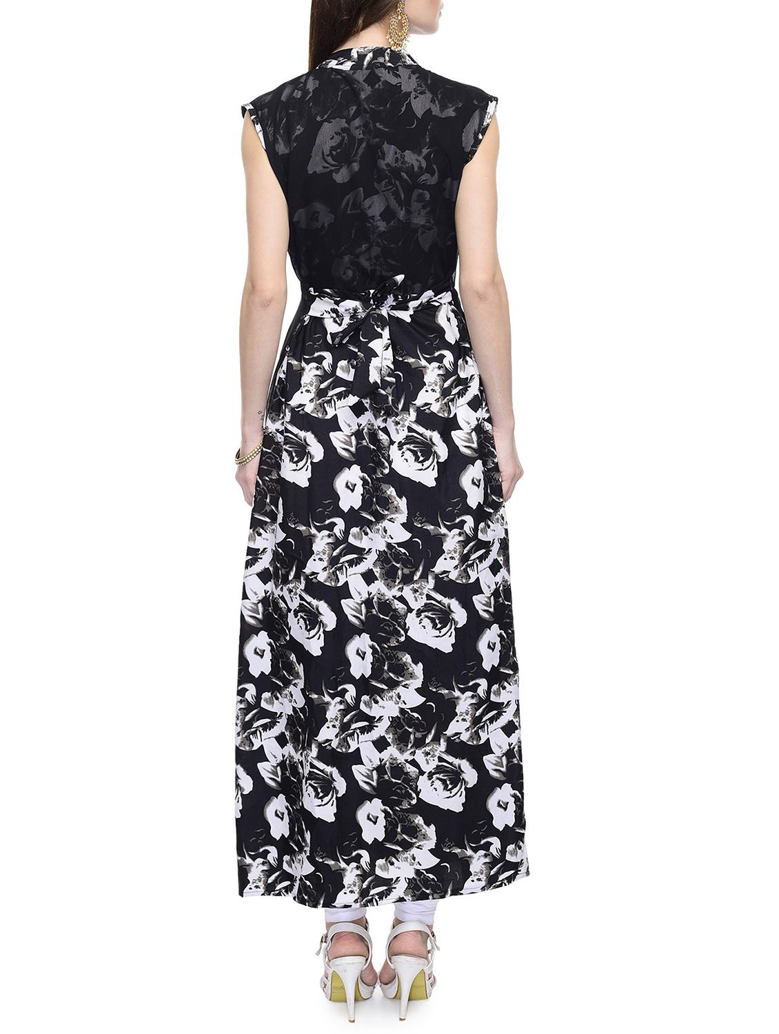 black georgette layered kurta - 14567529 - Zoom Image - 3