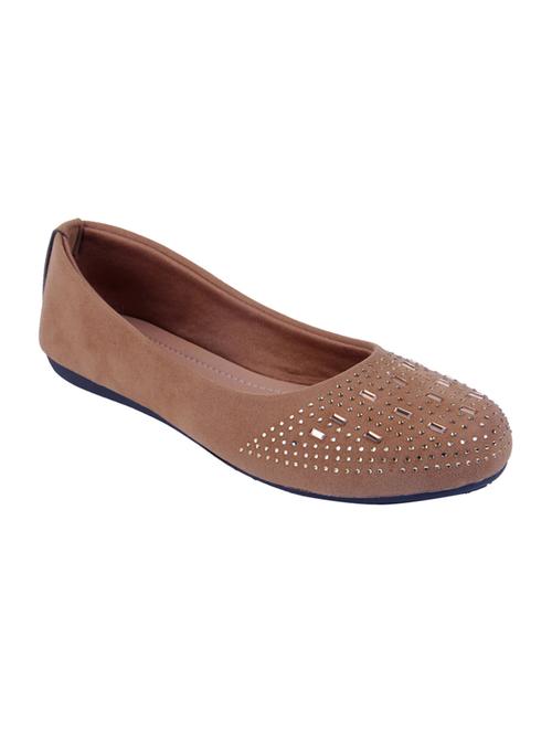 tan fabric slip on ballerina - 14567750 - Standard Image - 1