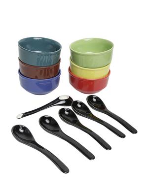 set of 6 stoneware multicolored soup set - 14571691 - Standard Image - 3