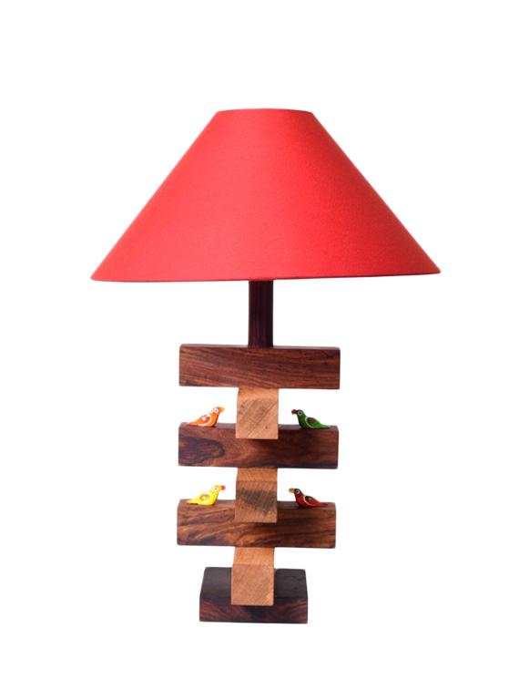sheesham wood bird brown table lamp - 14571754 - Zoom Image - 2