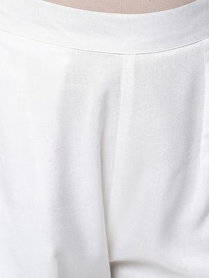white rayon pleated trouser - 14572652 - Standard Image - 4