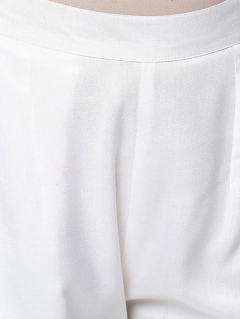 white rayon pleated trouser - 14572652 - Zoom Image - 4