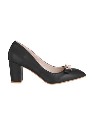black fabric slip on pumps - 14573158 - Standard Image - 2