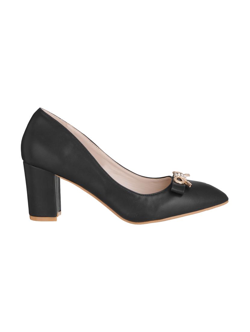 black fabric slip on pumps - 14573158 - Zoom Image - 2