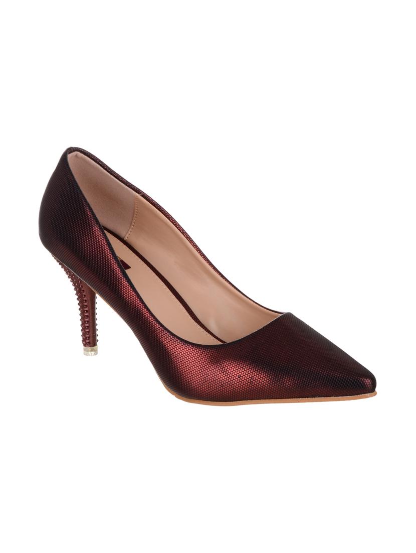 maroon fabric slip on pumps - 14573161 - Zoom Image - 1
