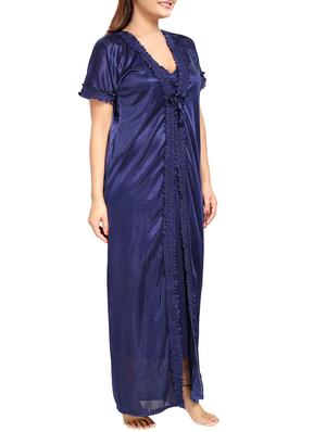 navy blue satin nightwear set - 14574198 - Standard Image - 2