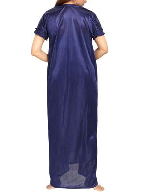 navy blue satin nightwear set - 14574198 - Standard Image - 3