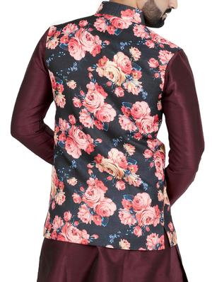 blue cotton nehru jacket - 14574574 - Standard Image - 3