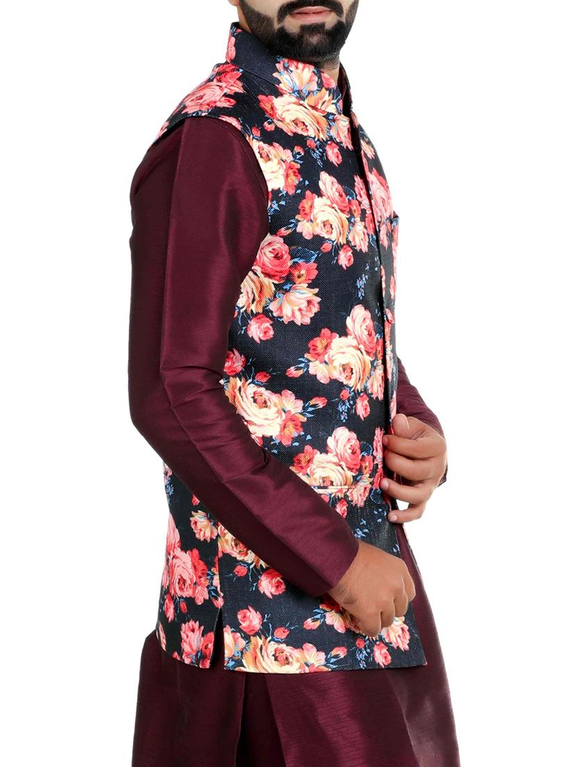 blue cotton nehru jacket - 14574574 - Zoom Image - 2