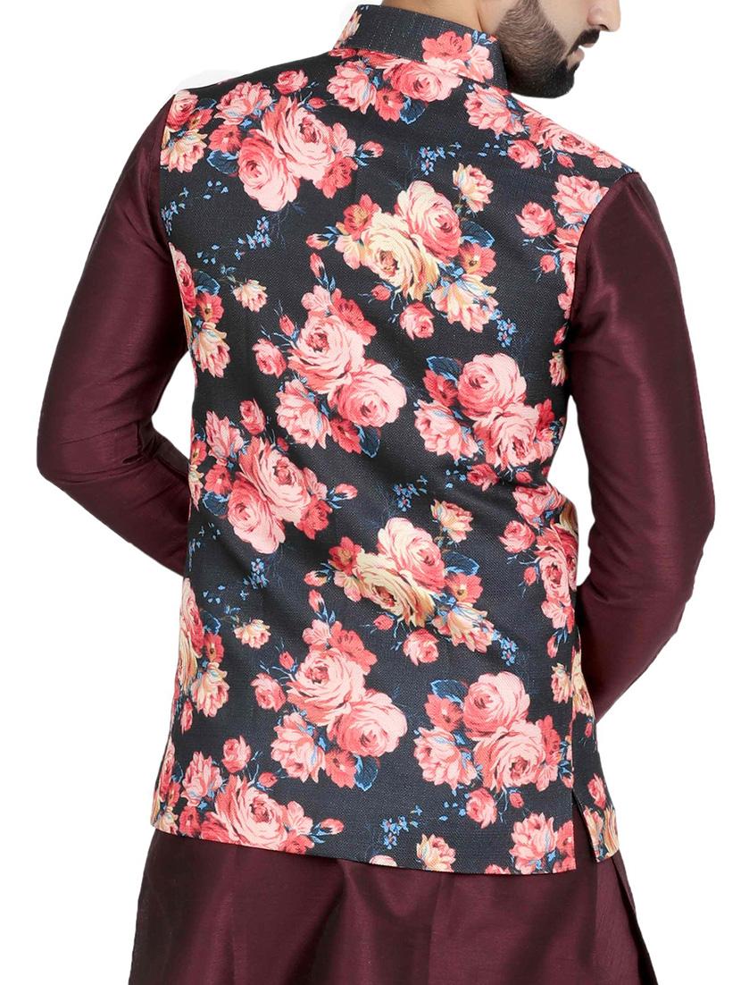 blue cotton nehru jacket - 14574574 - Zoom Image - 3