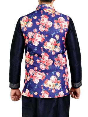 blue cotton nehru jacket - 14574582 - Standard Image - 3