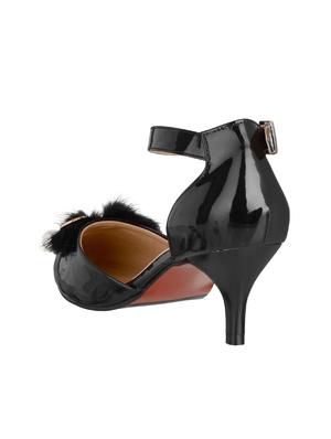 black faux leather ankle strap sandals - 14574603 - Standard Image - 3