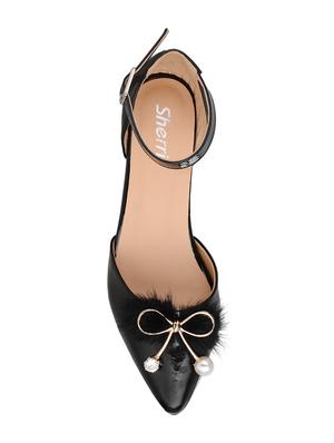 black faux leather ankle strap sandals - 14574603 - Standard Image - 4