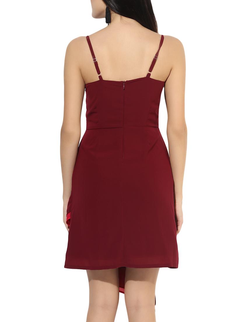 spaghetti strap asymmetric pleated dress - 14576230 - Zoom Image - 4