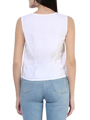 sleeveless printed cotton top - 14576250 - Standard Image - 3