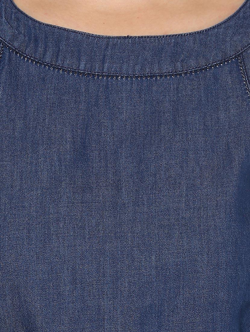 elasticated waist belted denim dress - 14576336 - Zoom Image - 5