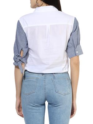 white cotton casual shirt - 14576354 - Standard Image - 3