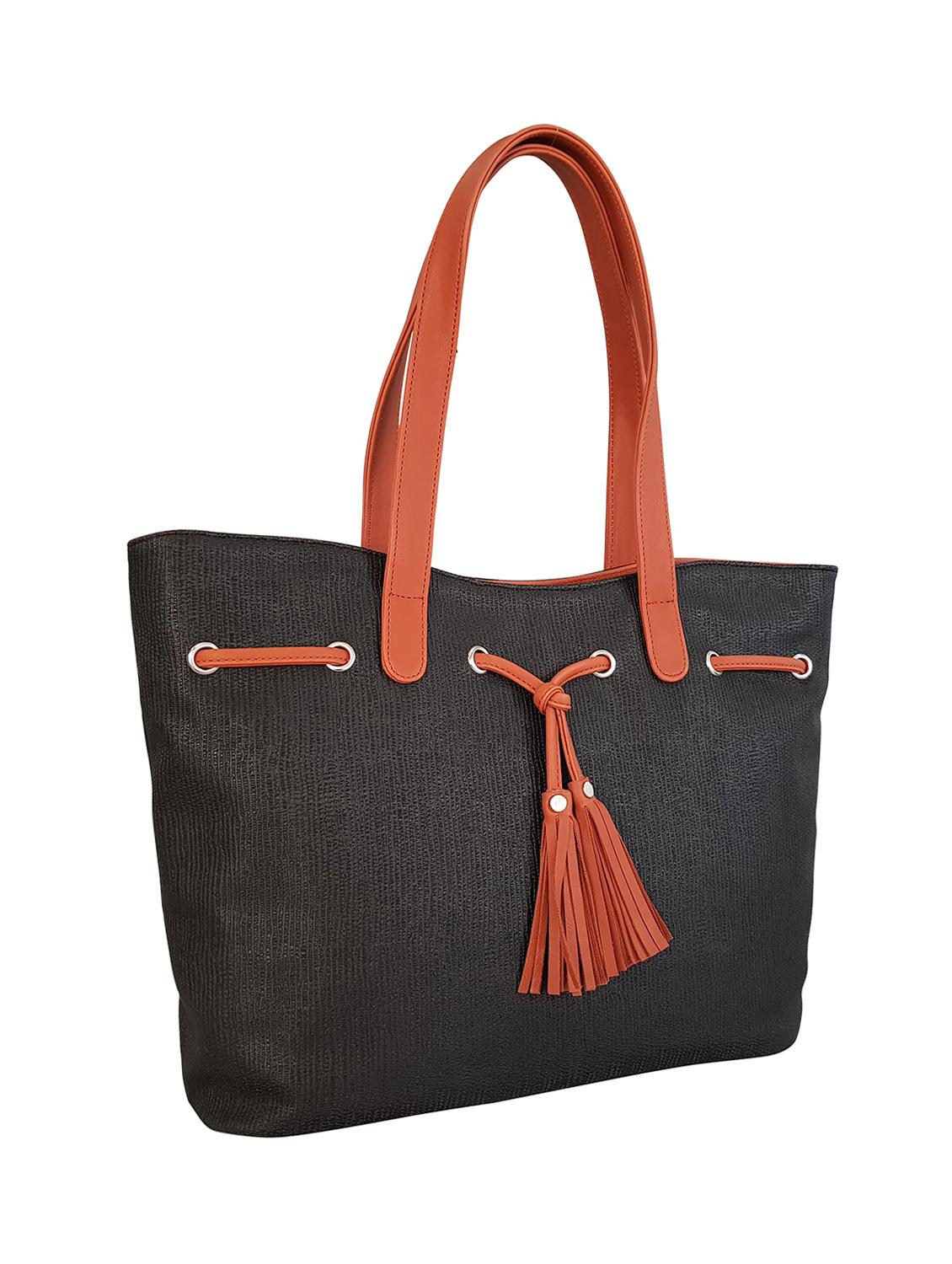 black leatherette regular handbag - 14585412 - Zoom Image - 4