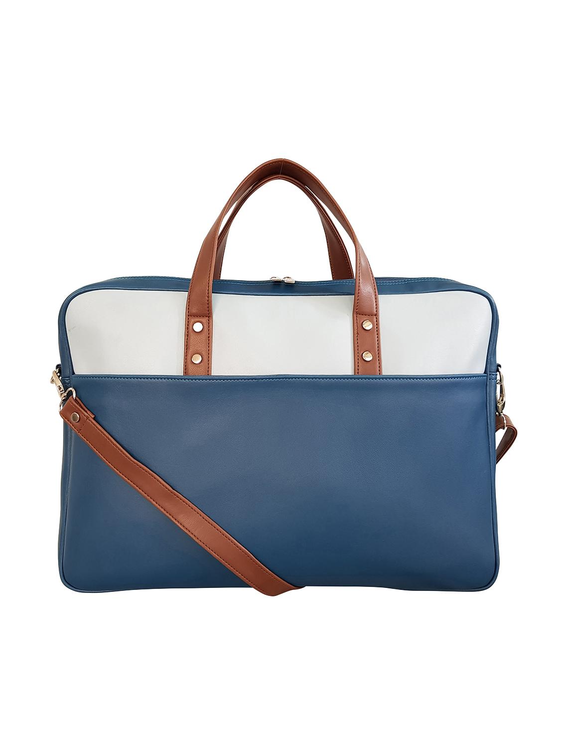 blue leatherette laptop bag - 14585421 - Zoom Image - 1