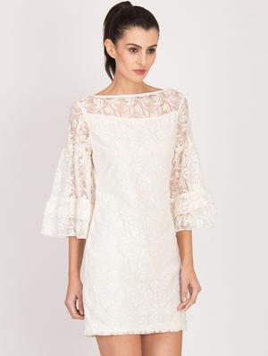 white lacy sheath dress - 14586626 - Standard Image - 2