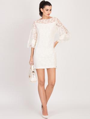 white lacy sheath dress - 14586626 - Standard Image - 4