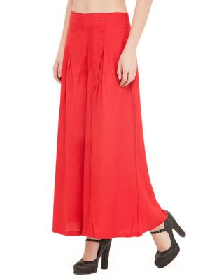 red viscose palazzos - 14586776 - Standard Image - 2