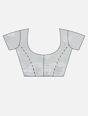grey georgette saree - 14587245 - Standard Image - 3