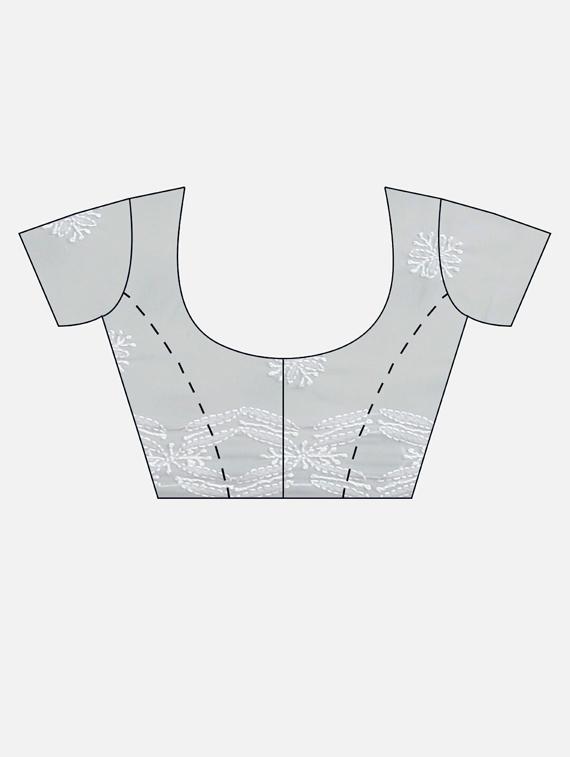 grey georgette saree - 14587245 - Zoom Image - 3