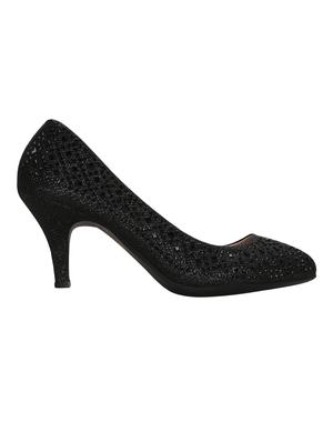 black faux leather slip on pumps - 14590653 - Standard Image - 2