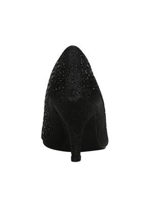 black faux leather slip on pumps - 14590653 - Standard Image - 3