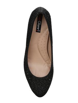 black faux leather slip on pumps - 14590653 - Standard Image - 4
