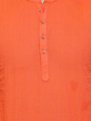 orange cotton short kurta - 14593226 - Standard Image - 4